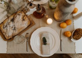 The table after the plates have been cleared.
